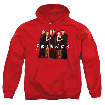 Friends Cast In Black Mens Hoodie Red