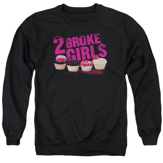 2 Broke Girls Cupcakes Mens Crewneck Sweatshirt Black