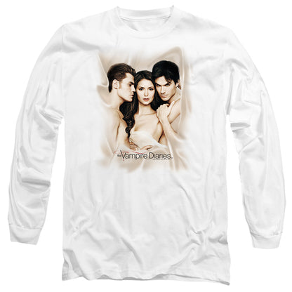 Vampire Diaries Bounded Mens Long Sleeve Shirt White Officially Licensed