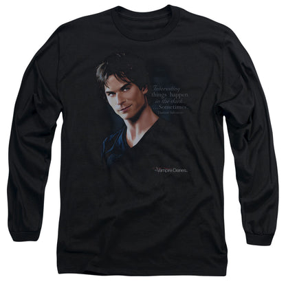 Vampire Diaries Sometimes Mens Long Sleeve Shirt Black Officially Licensed