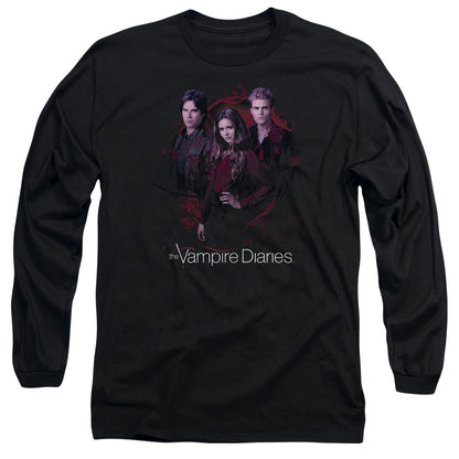 Vampire Diaries Company Of Three Mens Long Sleeve Shirt Black Officially Licensed