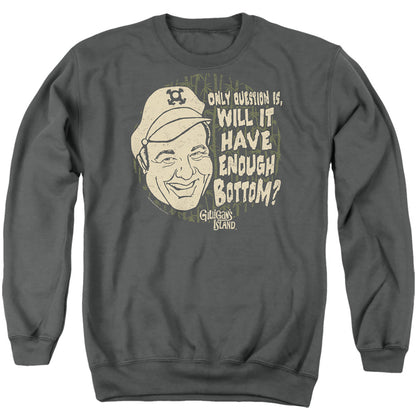 Gilligans Island Enough Bottom Mens Crewneck Sweatshirt Charcoal Officially Licensed