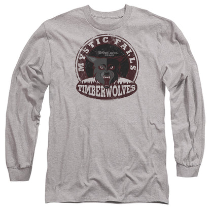 Vampire Diaries Timberwolves Mens Long Sleeve Shirt Athletic Heather Officially Licensed