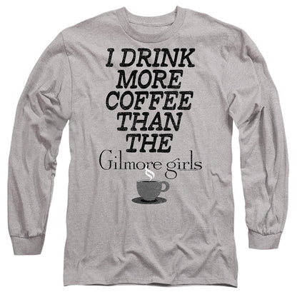 Gilmore Girls More Coffee Mens Long Sleeve Shirt Athletic Heather Officially Licensed