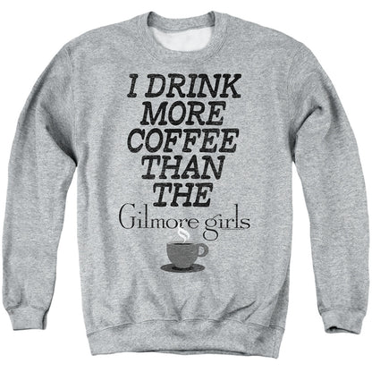 Gilmore Girls More Coffee Mens Crewneck Sweatshirt Athletic Heather Officially Licensed