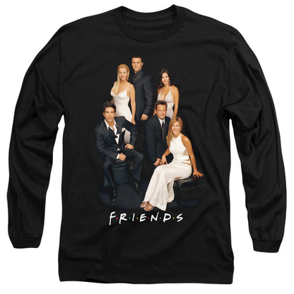 Friends Classy Mens Long Sleeve Shirt Black Officially Licensed