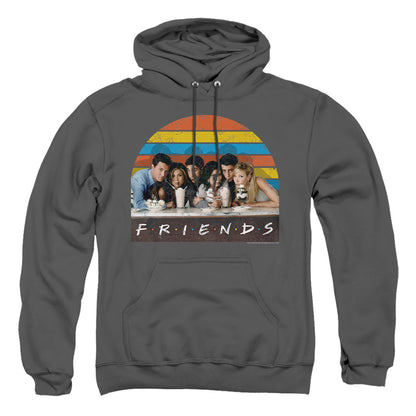 Friends Soda Fountain Mens Hoodie Charcoal