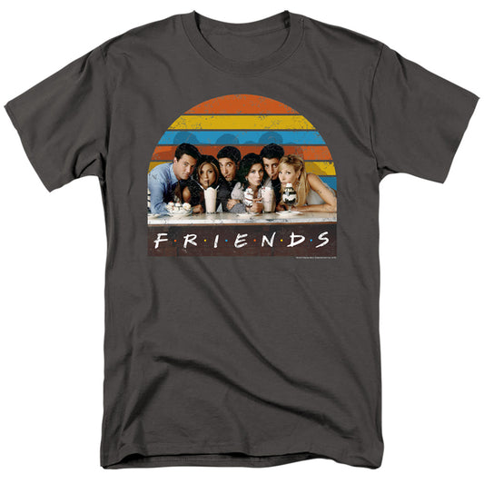 Friends Soda Fountain Mens T Shirt Charcoal