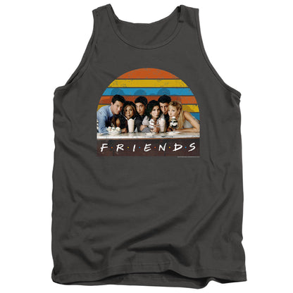 Friends Soda Fountain Mens Tank Top Shirt Charcoal