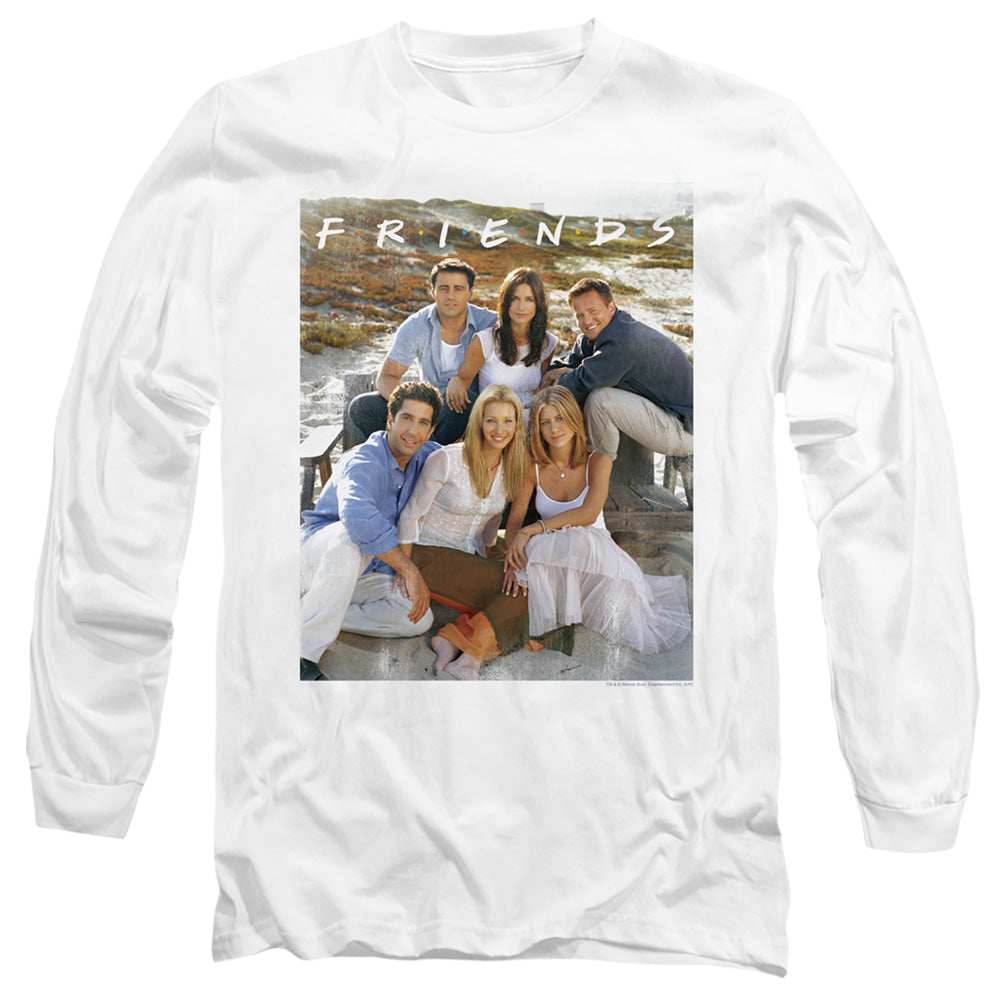 Friends Lifes A Beach Mens Long Sleeve Shirt White Officially Licensed