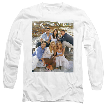 Friends Lifes A Beach Mens Long Sleeve Shirt White Officially Licensed