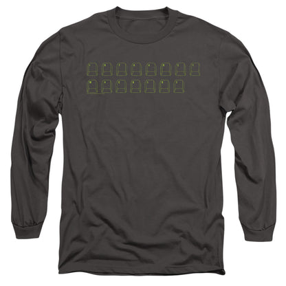 Big Bang Theory Intranet Machine Mens Long Sleeve Shirt Charcoal Officially Licensed