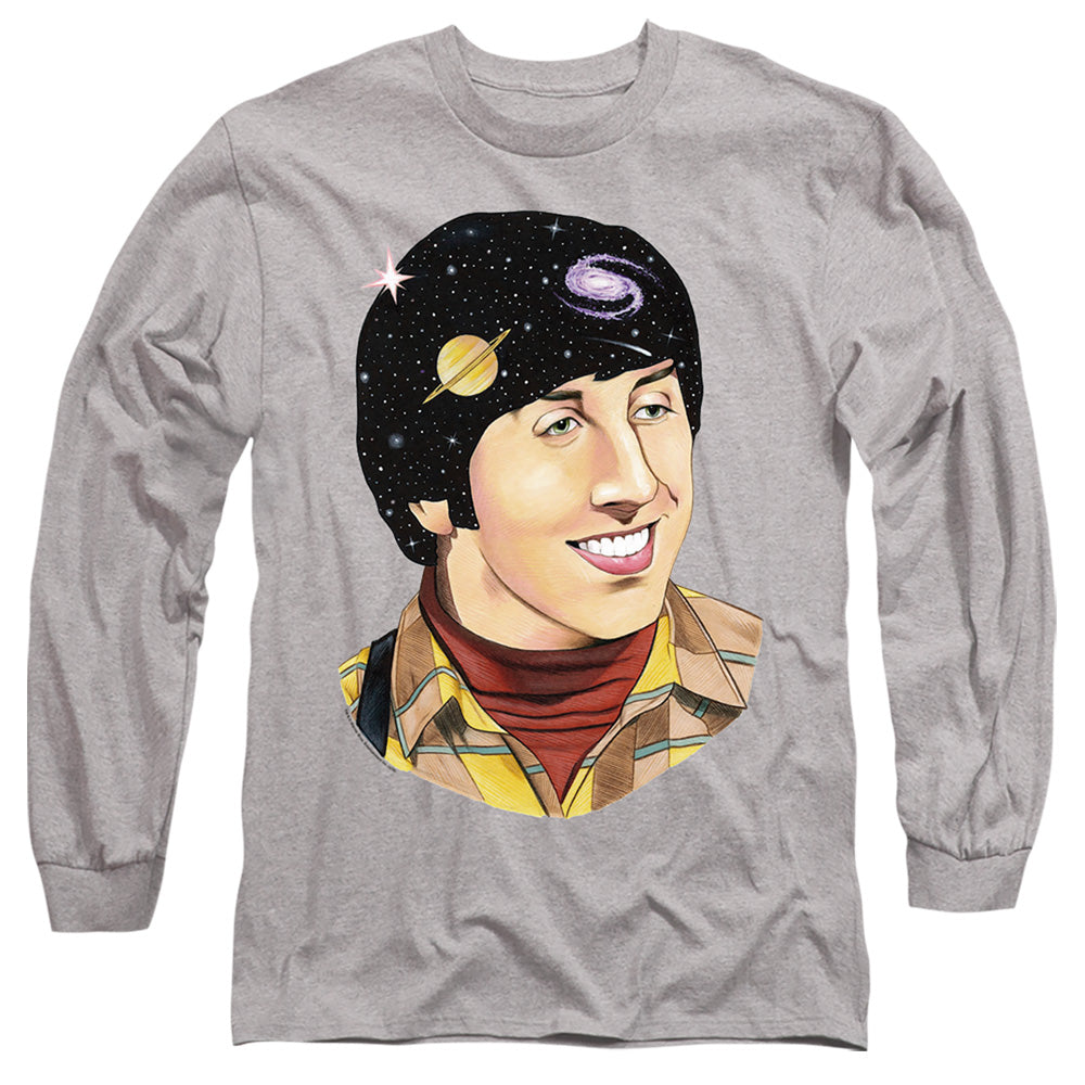 Big Bang Theory Howard Space Mens Long Sleeve Shirt Athletic Heather Officially Licensed