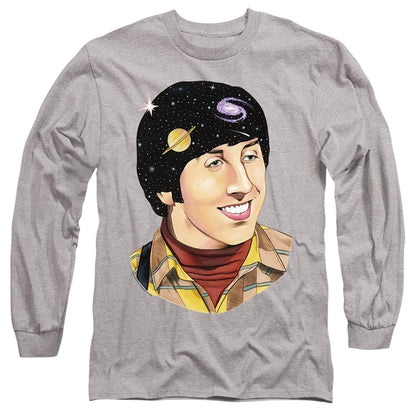 Big Bang Theory Howard Space Mens Long Sleeve Shirt Athletic Heather Officially Licensed
