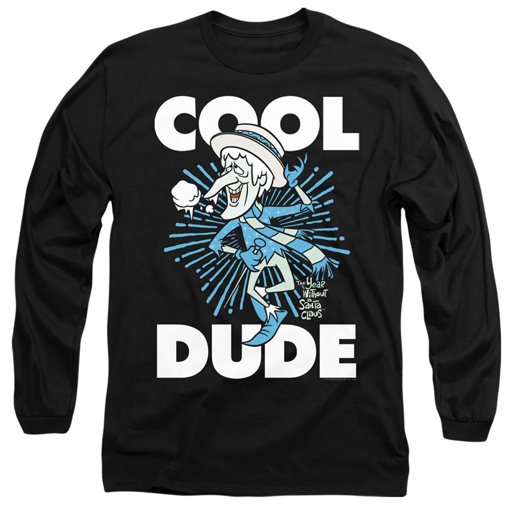 The Year Without A Santa Claus Cool Dude Mens Long Sleeve Shirt Black Officially Licensed