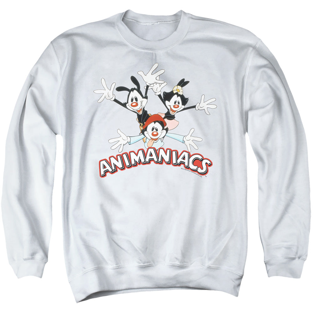 Animaniacs Animaniacs Trio Mens Crewneck Sweatshirt White Officially Licensed