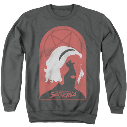Chilling Adventures Of Sabrina Sabrina And Salem Mens Crewneck Sweatshirt Charcoal Officially Licensed