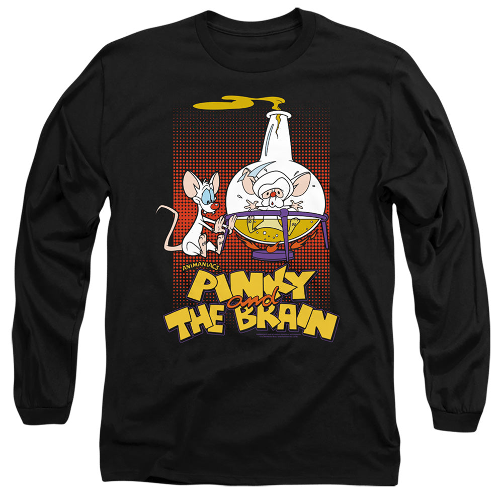 Pinky And The Brain Lab Flask Mens Long Sleeve Shirt Black