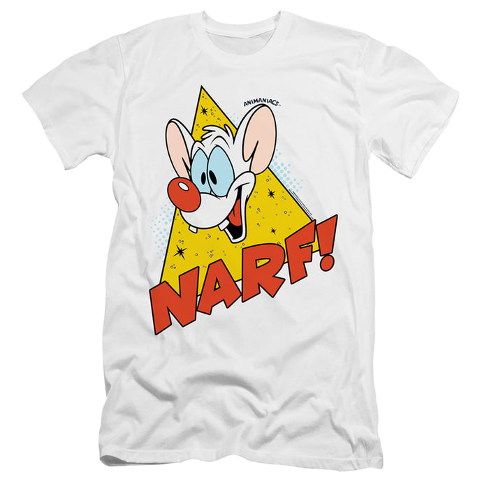 Pinky And The Brain Narf Hbo Premium Bella Canvas Slim Fit Mens T Shirt White