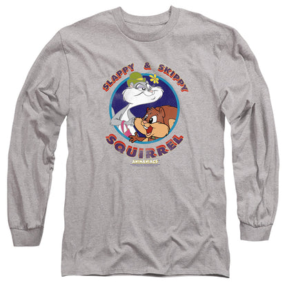 Animaniacs Slappy And Skippy Squirrel Mens Long Sleeve Shirt Athletic Heather Officially Licensed