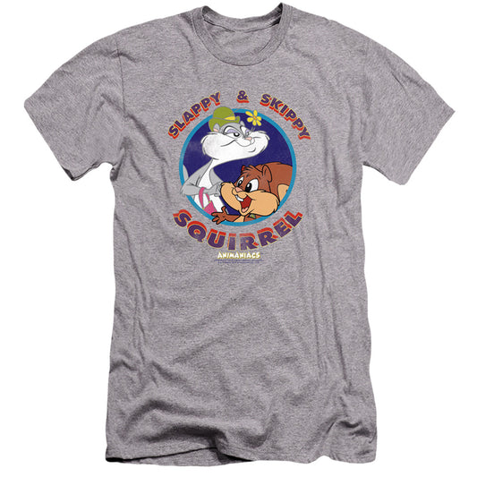 Animaniacs Slappy And Skippy Squirrel Hbo Premium Bella Canvas Slim Fit Mens T Shirt Athletic Heather