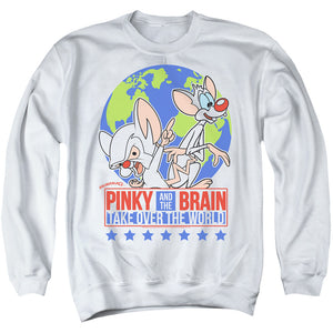 Pinky And The Brain Campaign Mens Crewneck Sweatshirt White