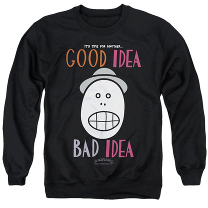Animaniacs Good Idea Bad Idea Mens Crewneck Sweatshirt Black Officially Licensed