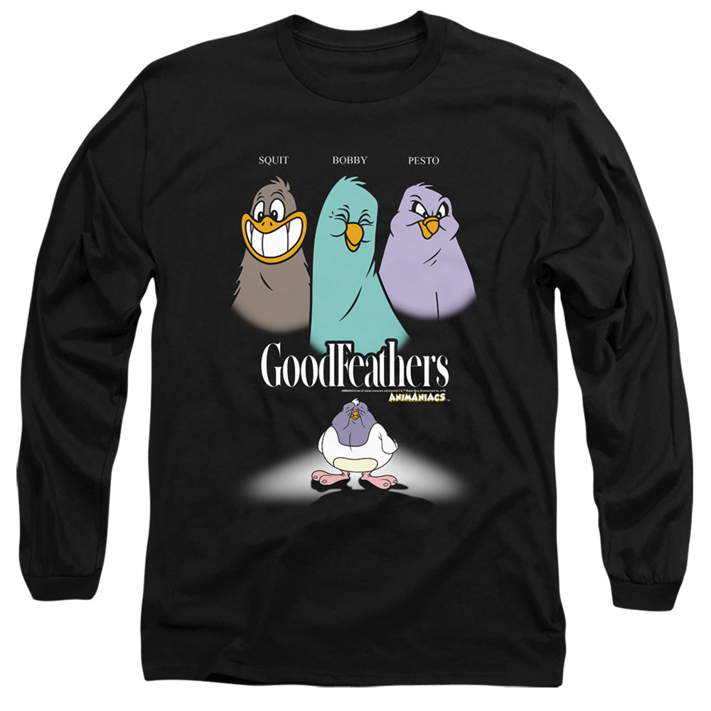 Animaniacs Goodfeathers Mens Long Sleeve Shirt Black