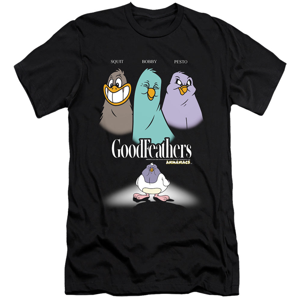 Animaniacs Goodfeathers Hbo Premium Bella Canvas Slim Fit Mens T Shirt Black