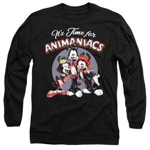 Animaniacs Its Time For Mens Long Sleeve Shirt Black
