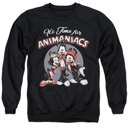 Animaniacs Its Time For Mens Crewneck Sweatshirt Black Officially Licensed