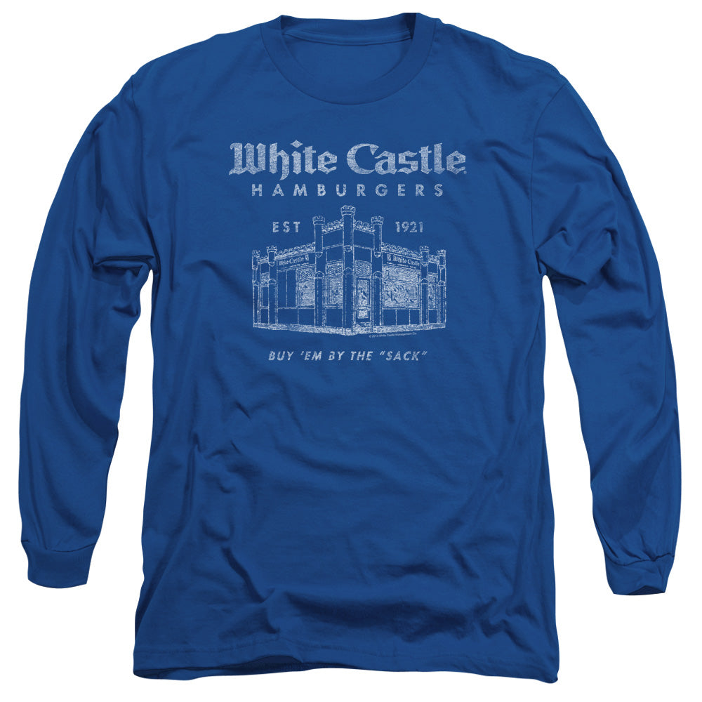 White Castle By The Sack Mens Long Sleeve Shirt Royal Blue