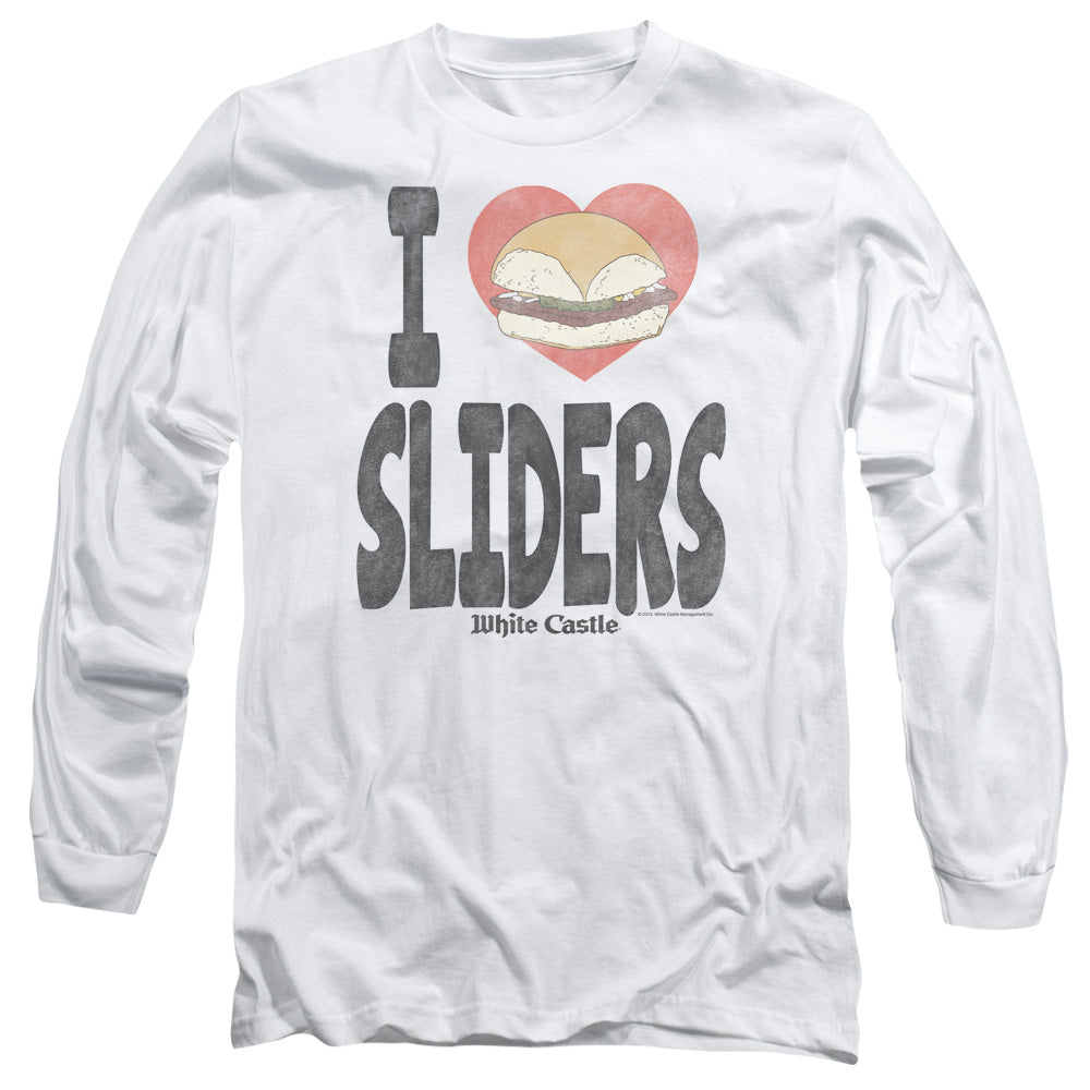 White Castle I Heart Sliders Mens Long Sleeve Shirt White