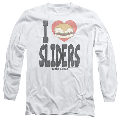 White Castle I Heart Sliders Mens Long Sleeve Shirt White Officially Licensed