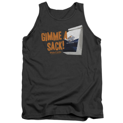 White Castle Gimmie A Sack Mens Tank Top Shirt Charcoal