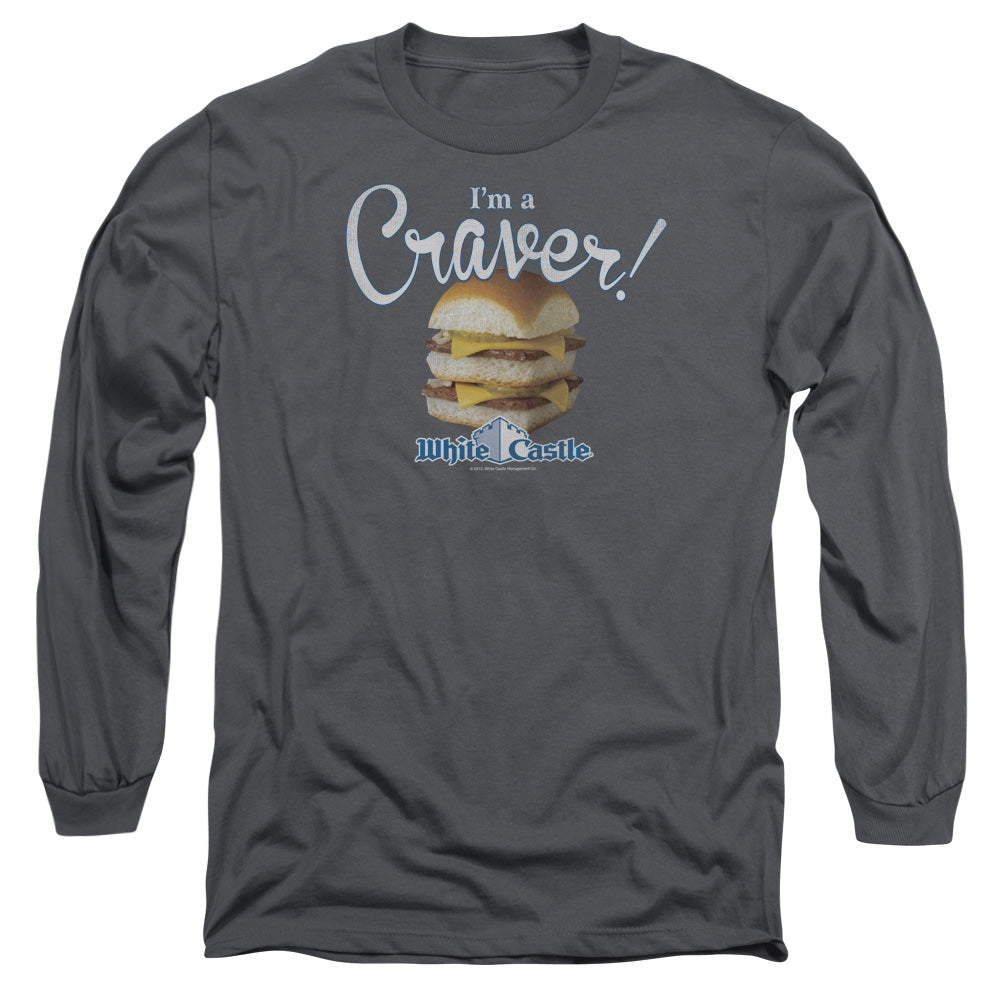 White Castle Craver Mens Long Sleeve Shirt Charcoal Officially Licensed