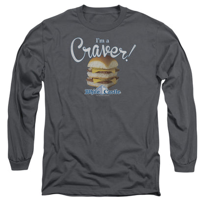 White Castle Craver Mens Long Sleeve Shirt Charcoal Officially Licensed