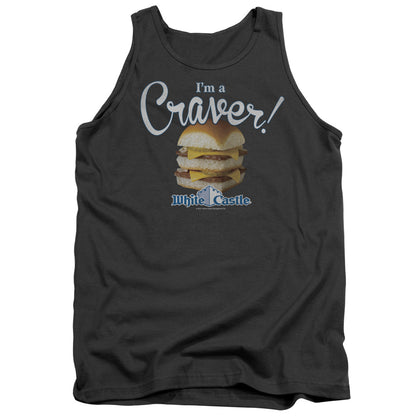 White Castle Craver Mens Tank Top Shirt Charcoal