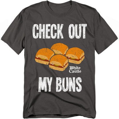 White Castle My Buns Mens T Shirt Charcoal Officially Licensed