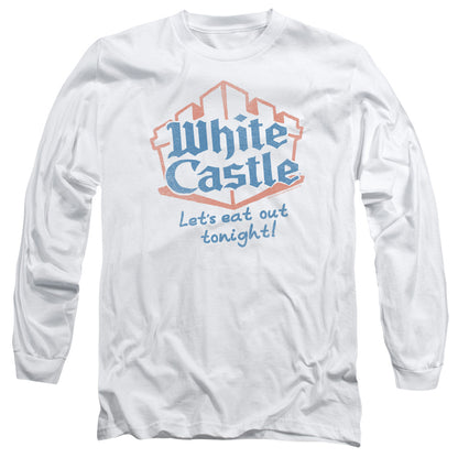 White Castle Lets Eat Mens Long Sleeve Shirt White