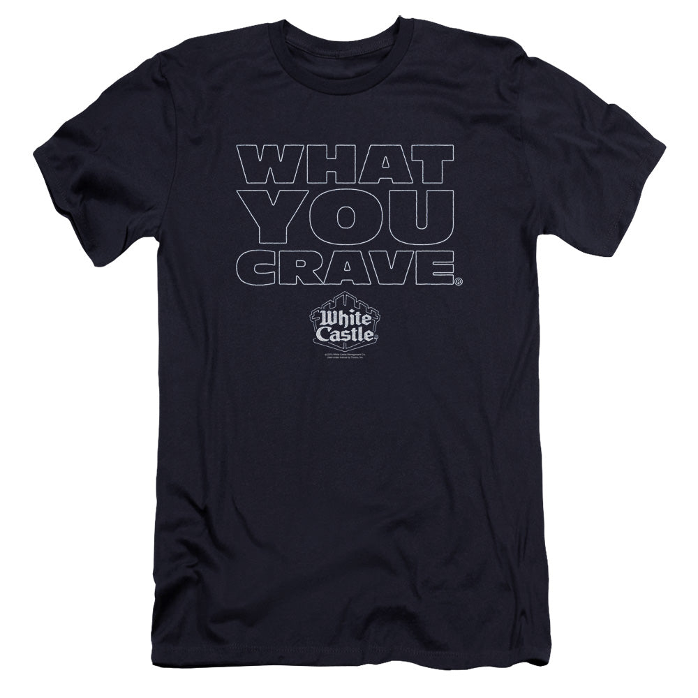 White Castle Craving Premium Bella Canvas Slim Fit Mens T Shirt Navy