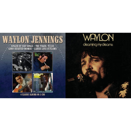 Waylon Jennings - Singer Of Sad Songs / The Taker-Tulsa / Good Hearted Woman / Ladies Love Outlaws & Dreaming My Dreams - CD Bundle