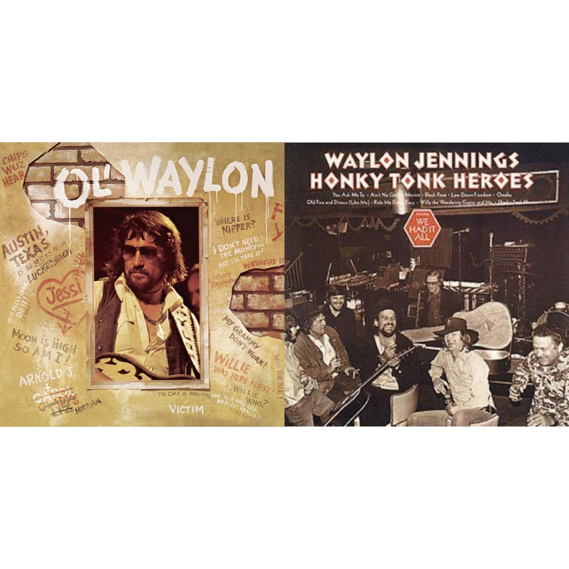 Waylon Jennings - Honky Tonk Heroes & Ol Waylon - CD Bundle