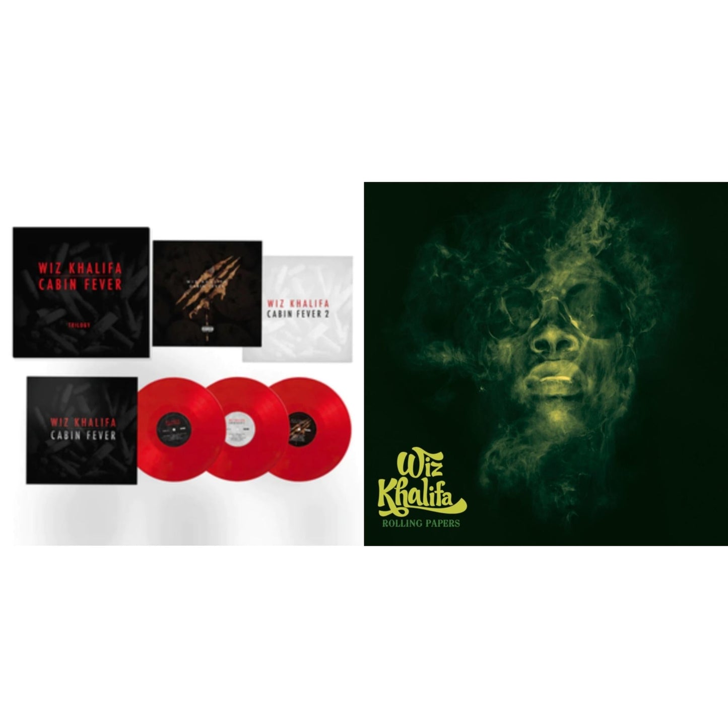 Wiz Khalifa - Rolling Papers (X) (Green Vinyl/2LP) & Cabin Fever Trilogy (3LP/Red Vinyl)