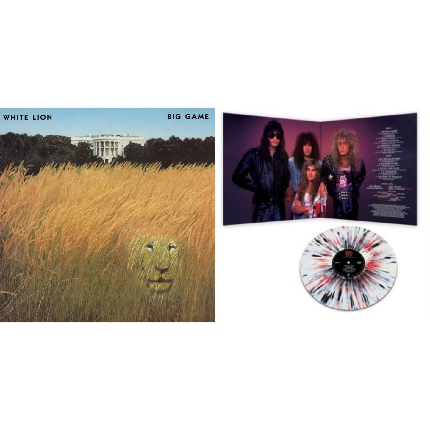 White Lion - Big Game (Metallic Silver LP Vinyl/35Th Anniversary Edition) & Fight To Survive (White/Black/Red Splatter LP Vinyl)