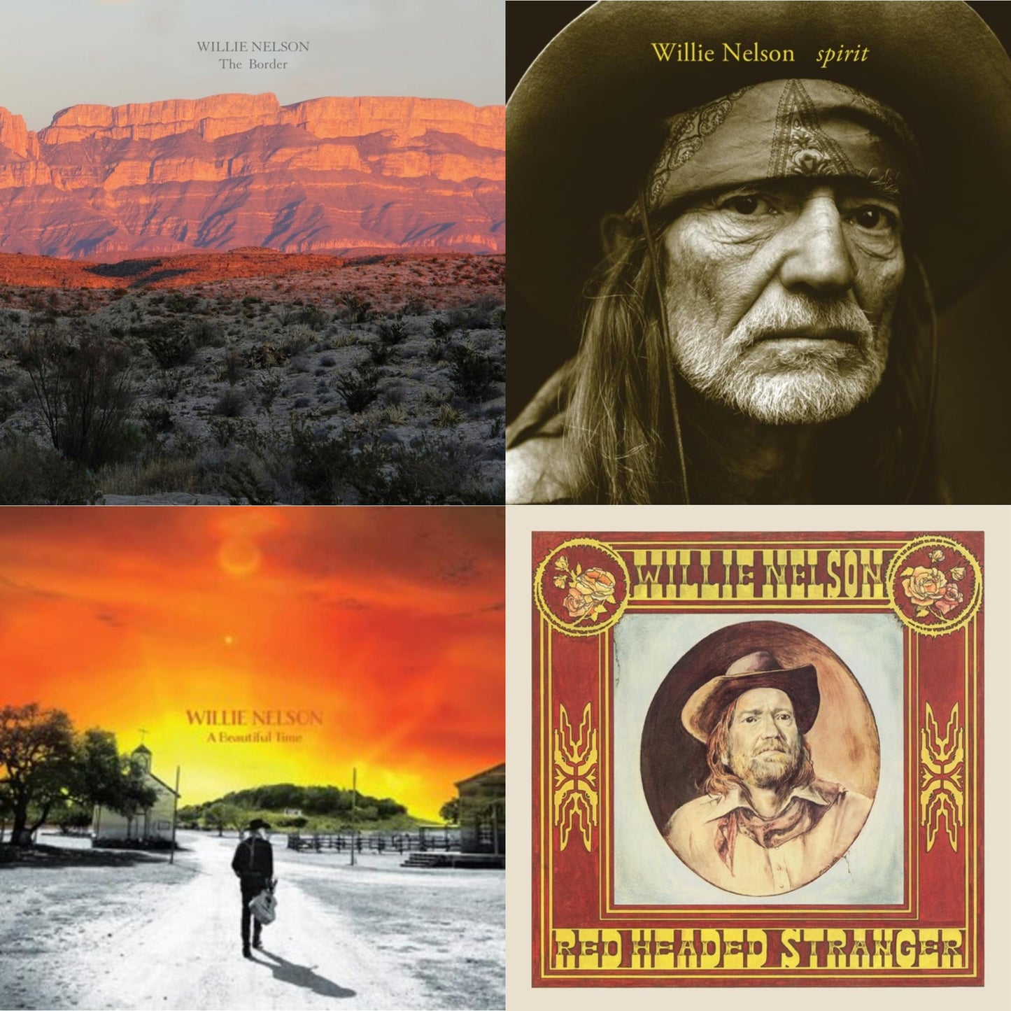 Willie Nelson - Red Headed Stranger (150G/Dl Insert) & Beautiful Time & Border & Spirit (180G) - LP Vinyl Bundle