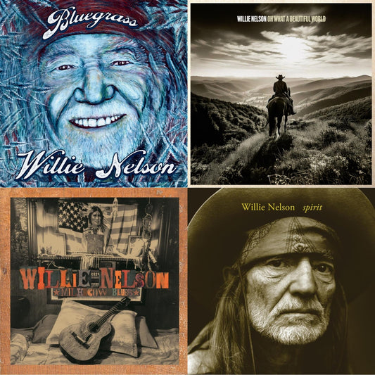 Willie Nelson - Bluegrass (Electric Blue LP Vinyl) & Oh What A Beautiful World & Milk Cow Blues (2LP/180G) & Spirit (180G)