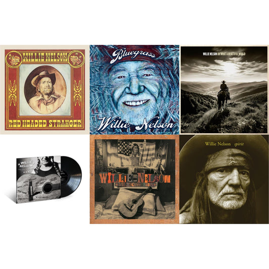 Willie Nelson - Red Headed Stranger (150G/Dl Insert) & Bluegrass (Electric Blue LP Vinyl) & Oh What A Beautiful World & Great Divide & Milk Cow Blues (2LP/180G) & Spirit (180G)
