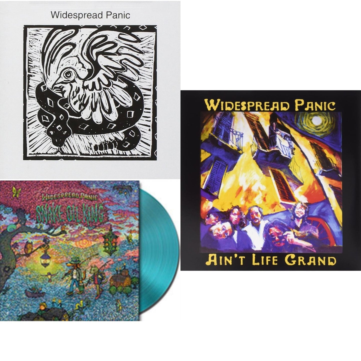 Widespread Panic - Widespread Panic (2LP/Black & White Vinyl) & Snake Oil King (Opaque Jade LP Vinyl) & Ain't Life Grand (2LP/Purple & Yellow Vinyl)
