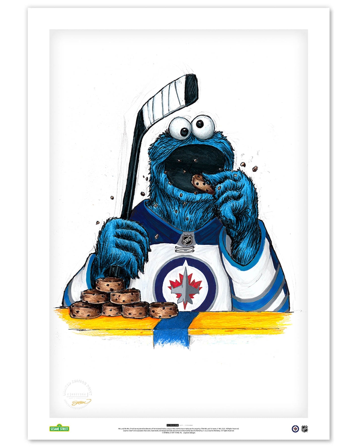 Cookie Monster x NHL Jets Limited Edition Art Print